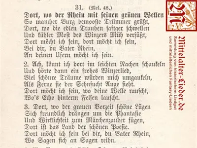 20210110 Dort wo der Rhein mit seinen gruenen - Willkommen auf Mittelalter-Lieder.de - Der Sammlung von historischem Liedgut und Mittelalterlichen Fantasy Liedern.